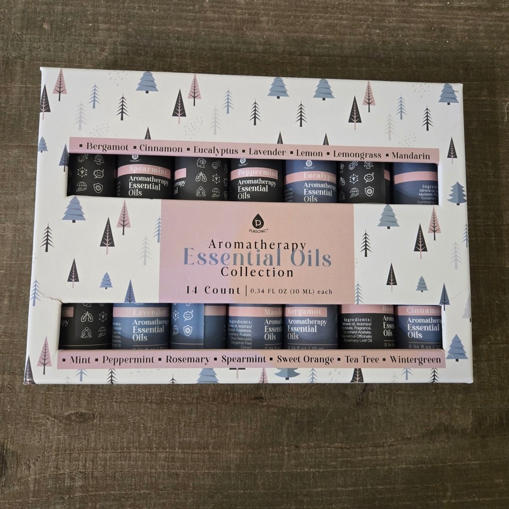Pursonic Aromatherapy Essential Oils Collection 14 Count Gift Set 10ml Each